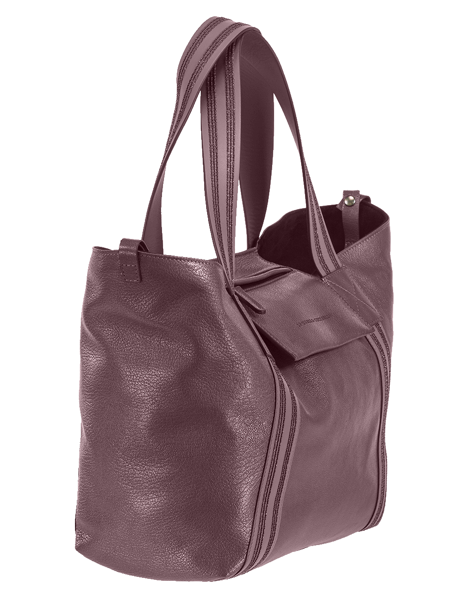 BRUNELLO CUCINELLI-Metallic Tote With Monili Stripe-LILAC
