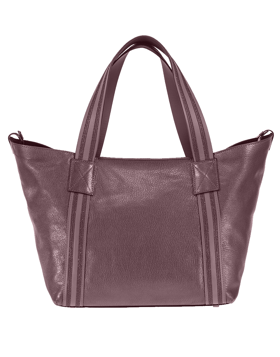 BRUNELLO CUCINELLI-Metallic Tote With Monili Stripe-LILAC