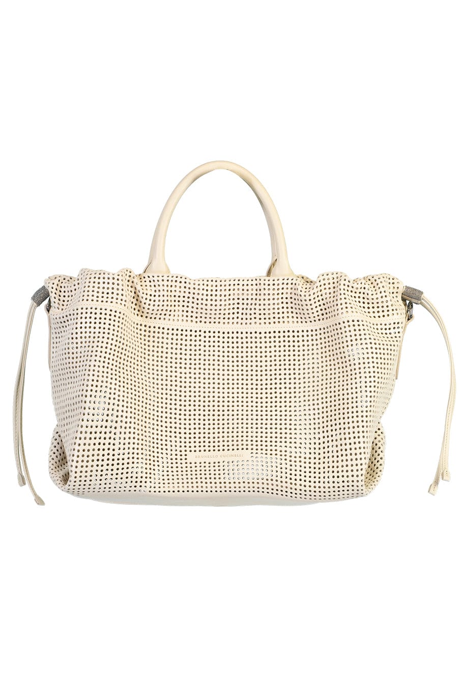 BRUNELLO CUCINELLI-Leather Drawstring Tote-PANAMA