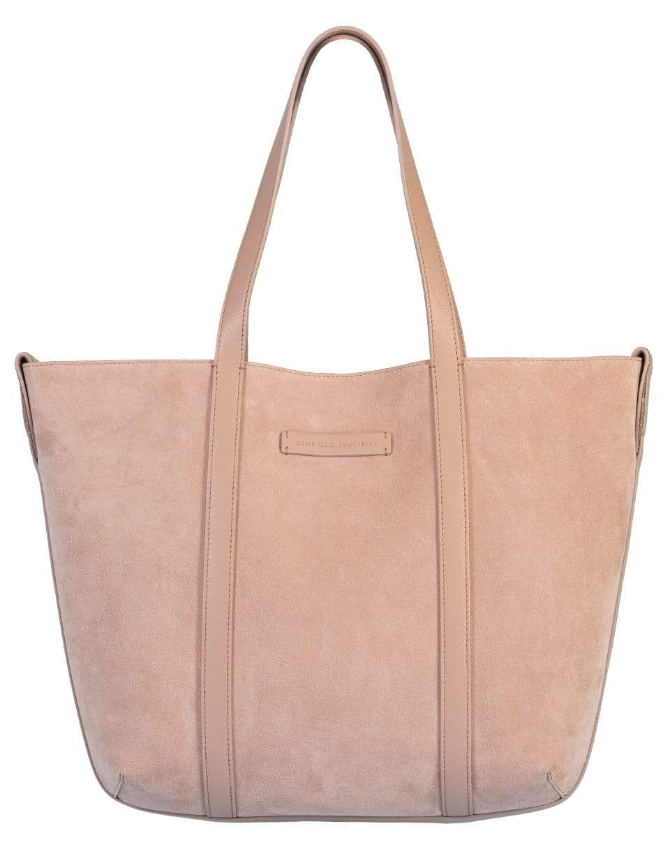 BRUNELLO CUCINELLI-Small Suede Reversible Tote - Rose-ROSA