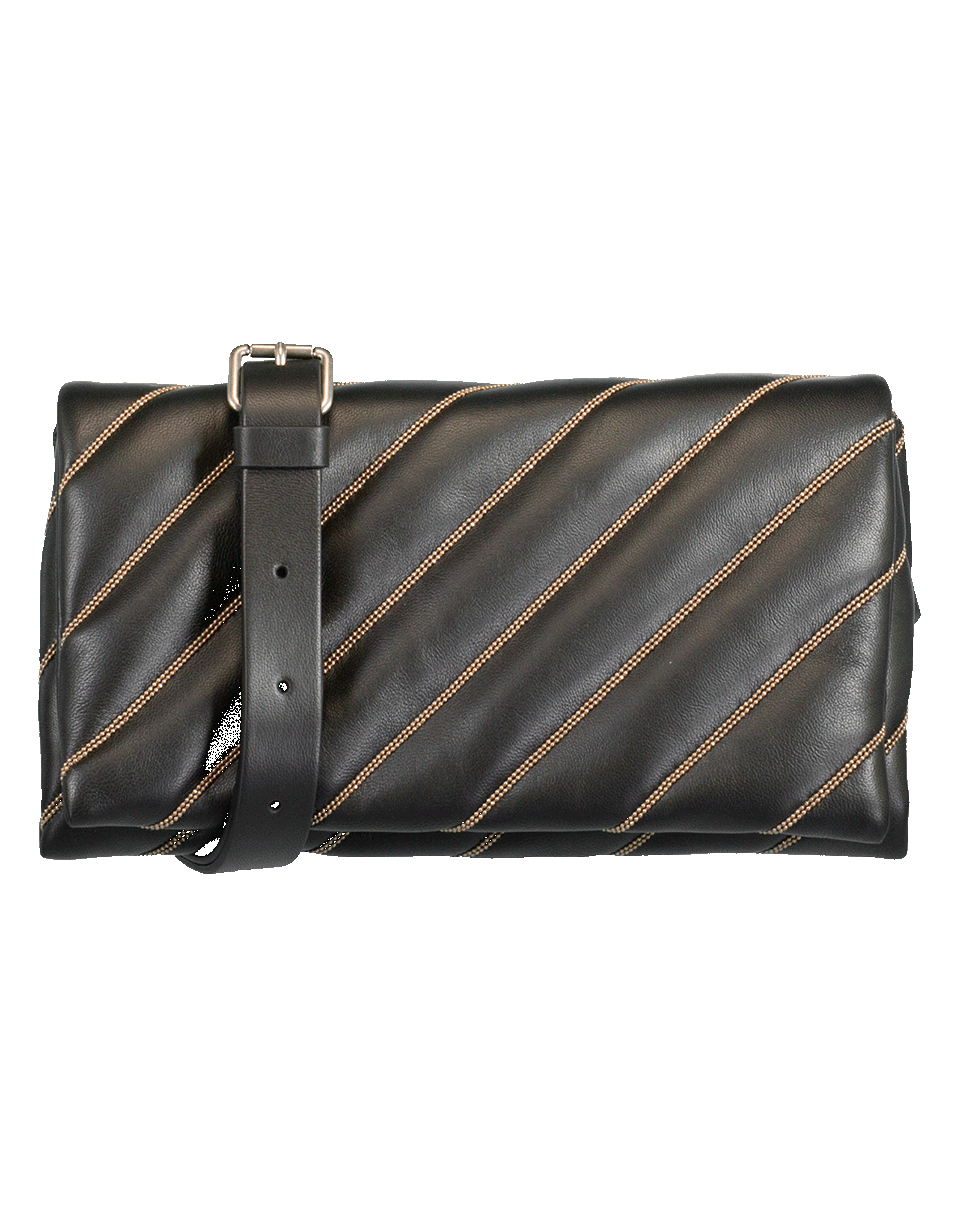 BRUNELLO CUCINELLI-Monili Detail Belt Back Bag-BLACK