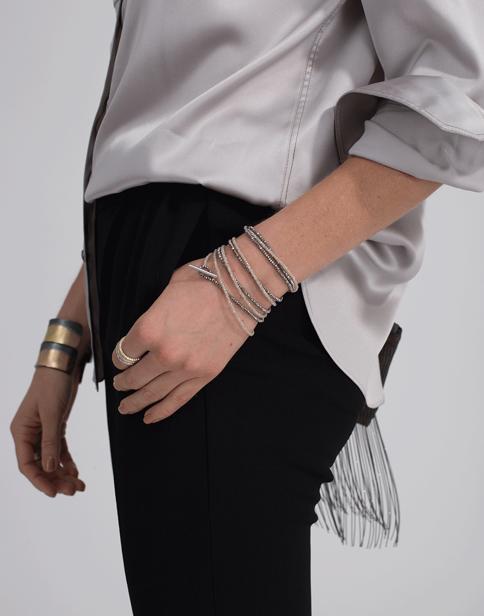 BRUNELLO CUCINELLI-Monili Wrap Bracelet/Necklace-WHT/SLVR