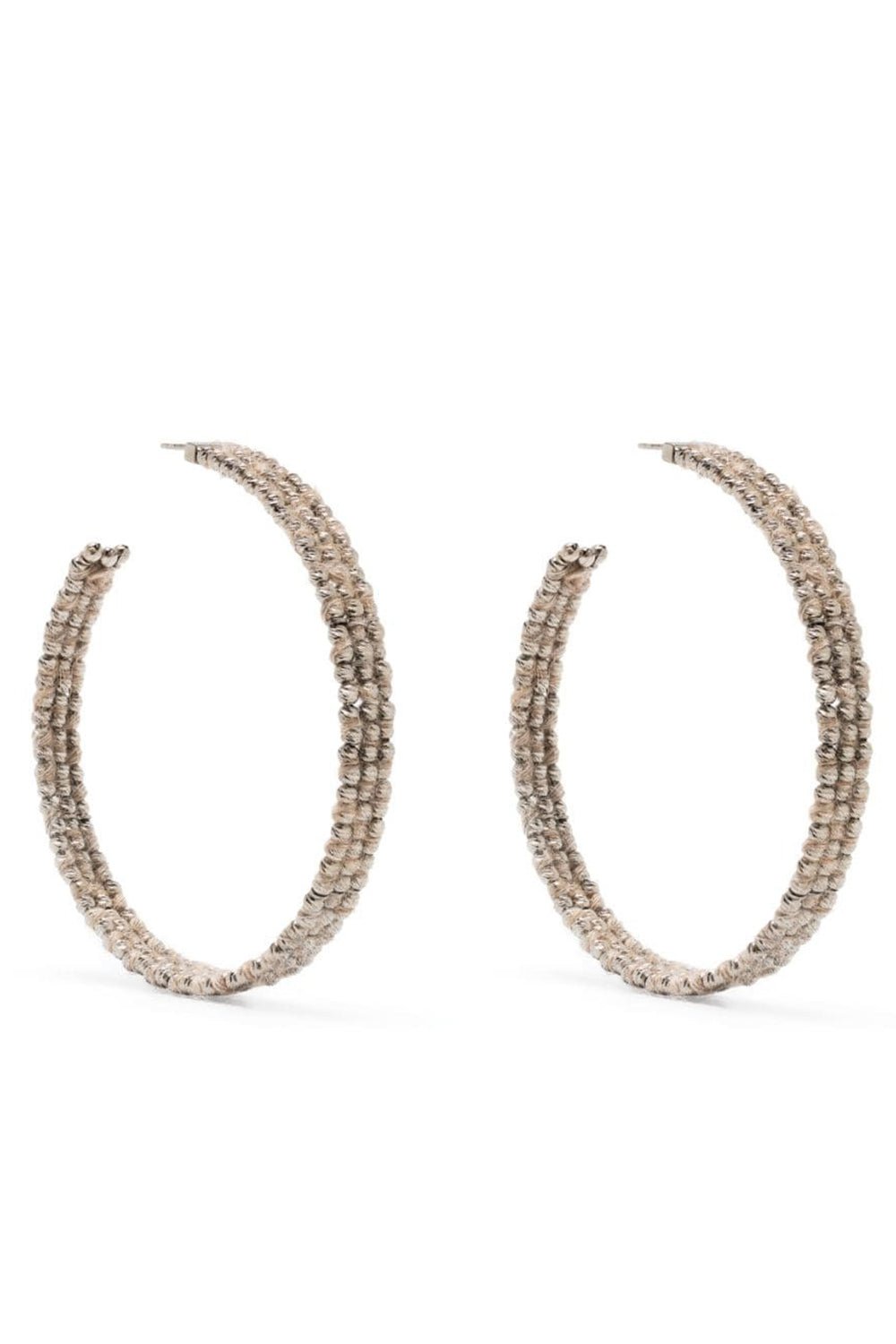 BRUNELLO CUCINELLI-Monili Mohair Hoop Earrings-RUTENIO