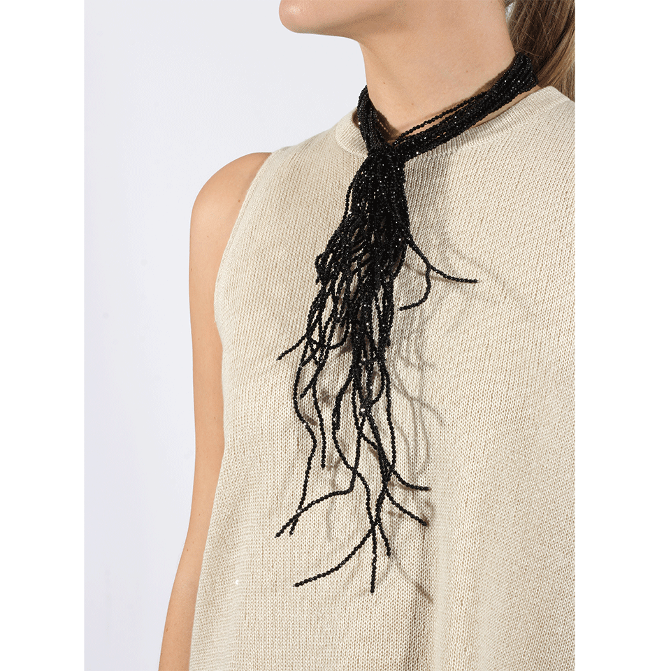BRUNELLO CUCINELLI-Agate Knot Tangle Necklace-BLACK