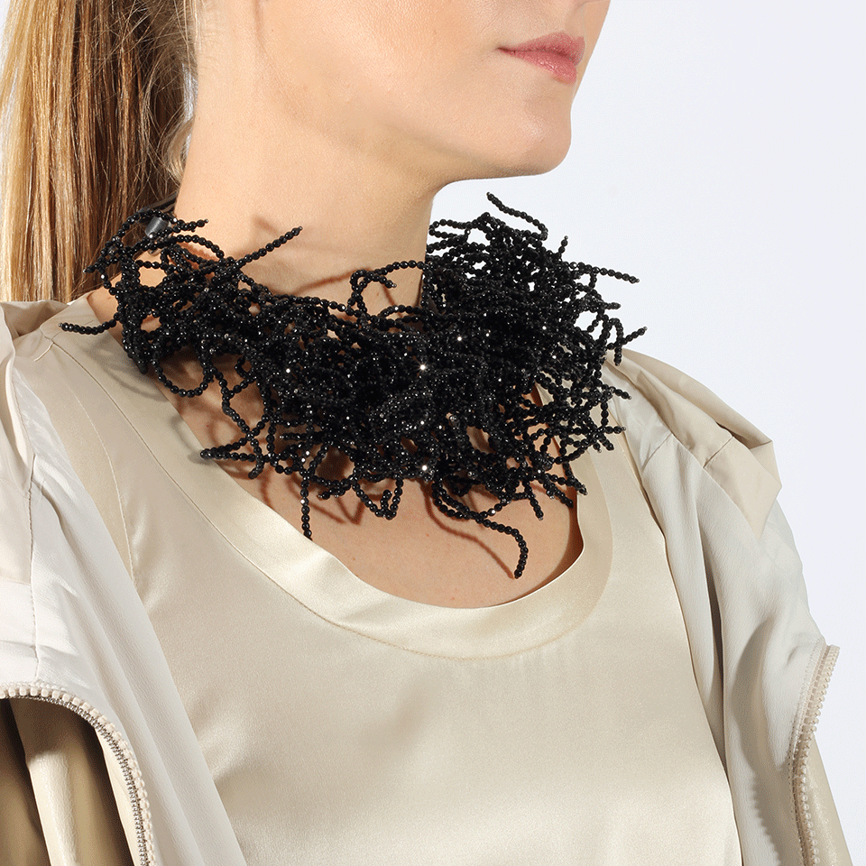 BRUNELLO CUCINELLI-Agate Tangle Necklace-BLACK