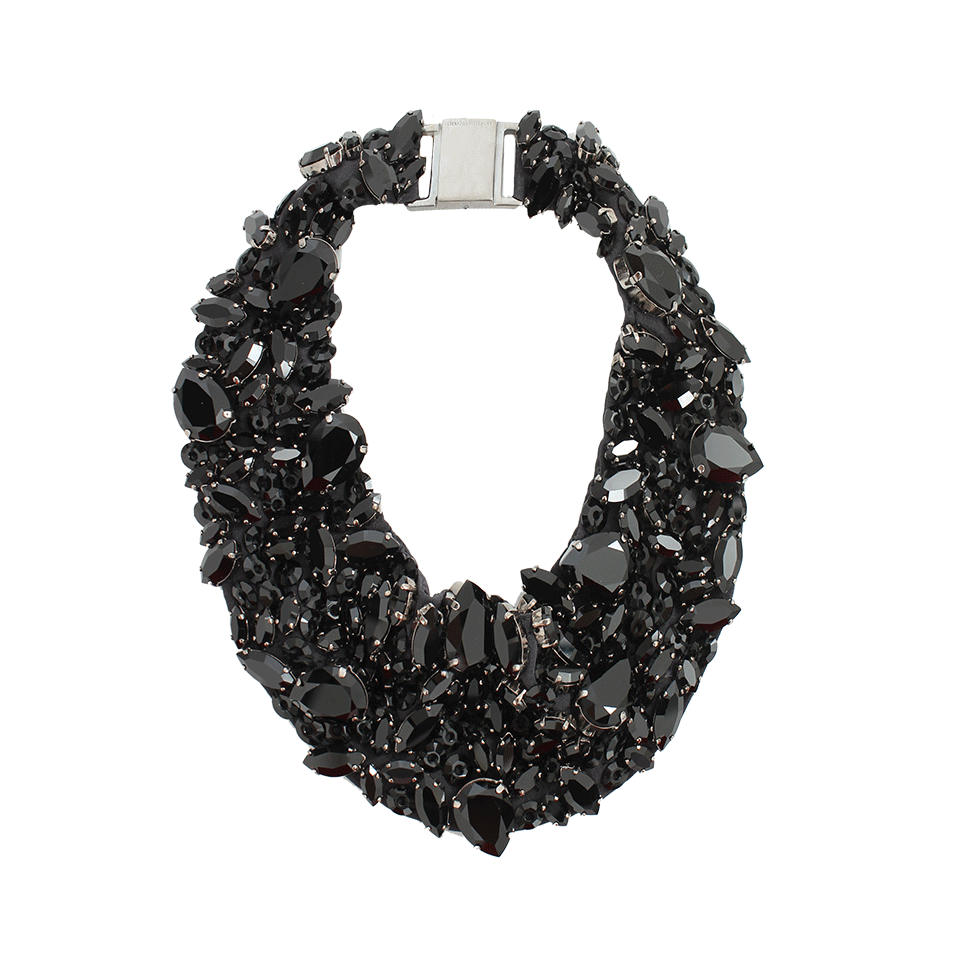 BRUNELLO CUCINELLI-Swarovski On Silk Collar Necklace-BLKC280