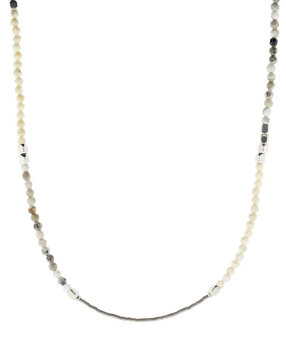 BRUNELLO CUCINELLI-Beaded Silver Strand Bracelet and Necklace-BROWN