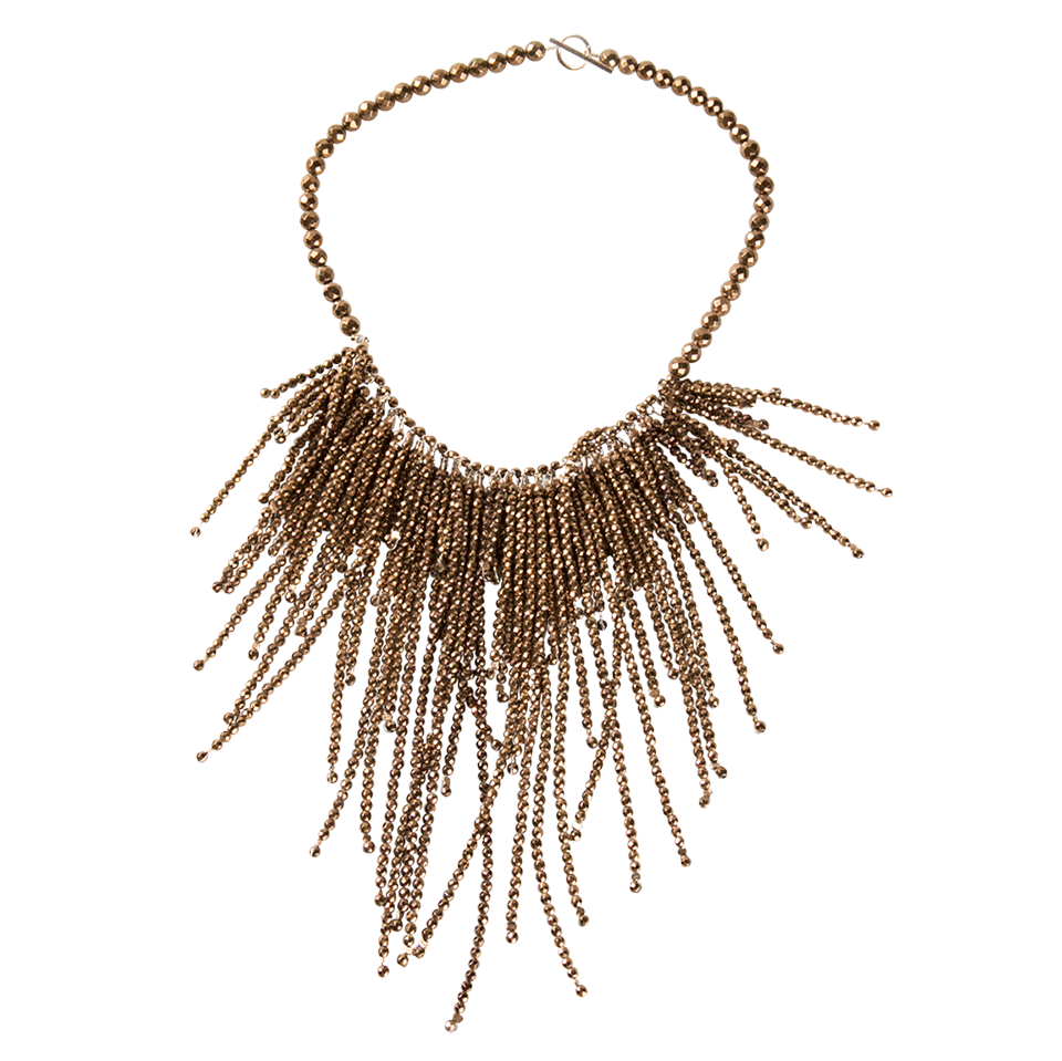 BRUNELLO CUCINELLI-Hematite Fringe Necklace-COPPER