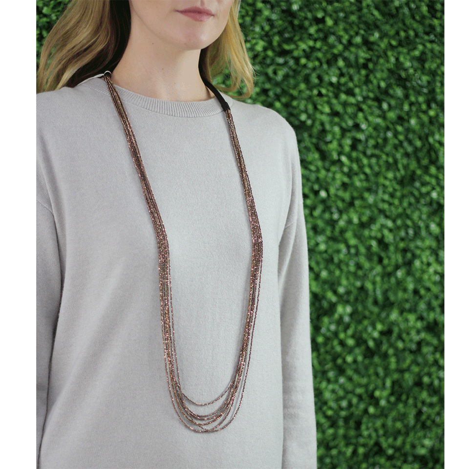 BRUNELLO CUCINELLI-Multi-Strand Copper Necklace-COPPER