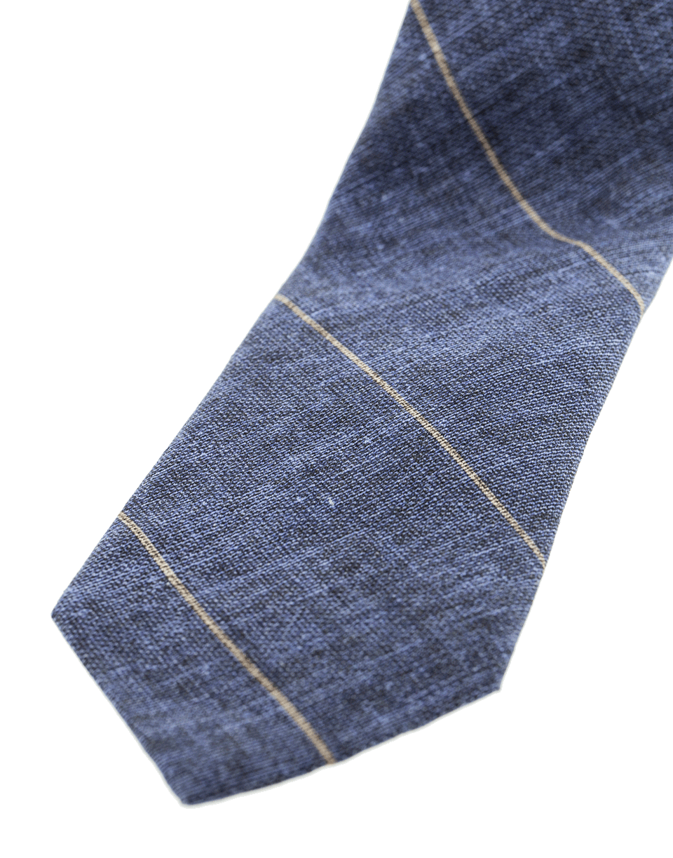 BRUNELLO CUCINELLI-Striped Tie-BLU/BRWN
