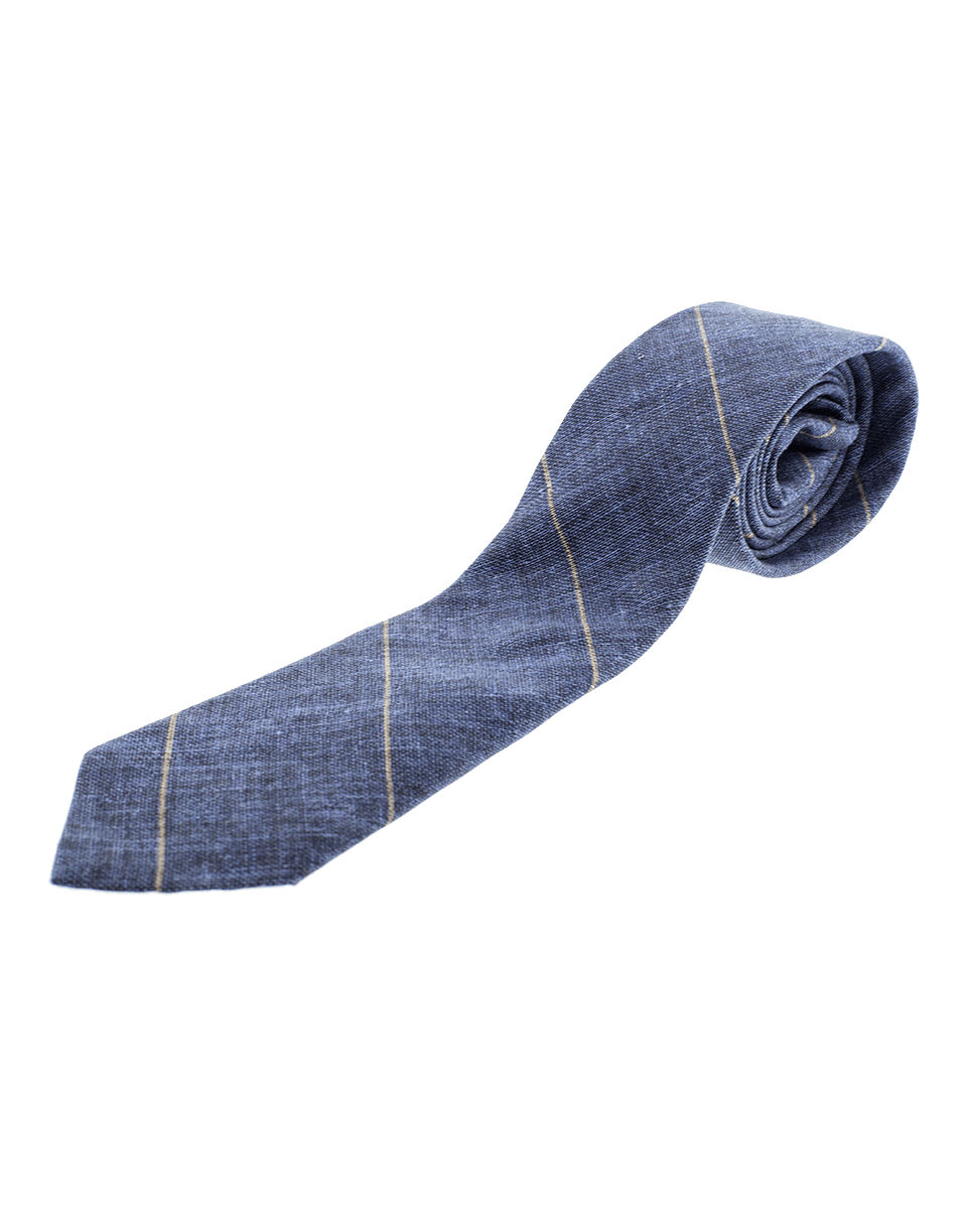 BRUNELLO CUCINELLI-Striped Tie-BLU/BRWN