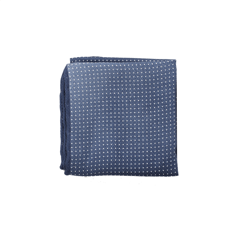 BRUNELLO CUCINELLI-Polka Dot Pocket Square-BLUE