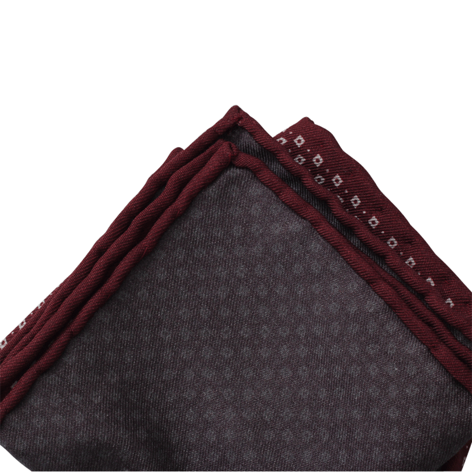 BRUNELLO CUCINELLI-Tiny Diamond Pocket Square-BURGUNDY