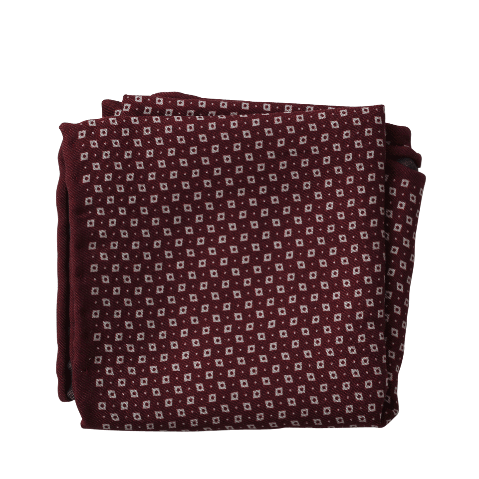 BRUNELLO CUCINELLI-Tiny Diamond Pocket Square-BURGUNDY