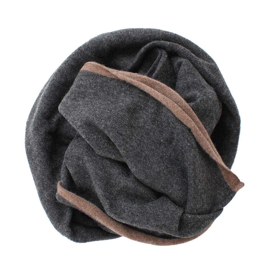 BRUNELLO CUCINELLI-Cashmere Solid Scarf With Tipping-GRAY