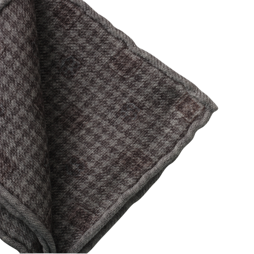 BRUNELLO CUCINELLI-Floral Pocket Square-GREY