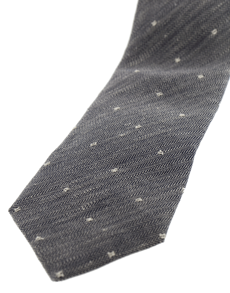 BRUNELLO CUCINELLI-White Dot Tie-GREY