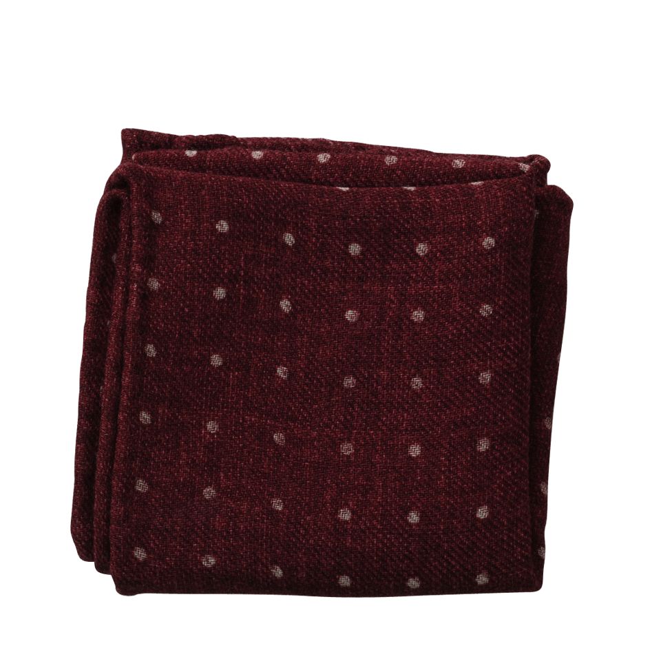 BRUNELLO CUCINELLI-Polka Dot Pocket Square-RED