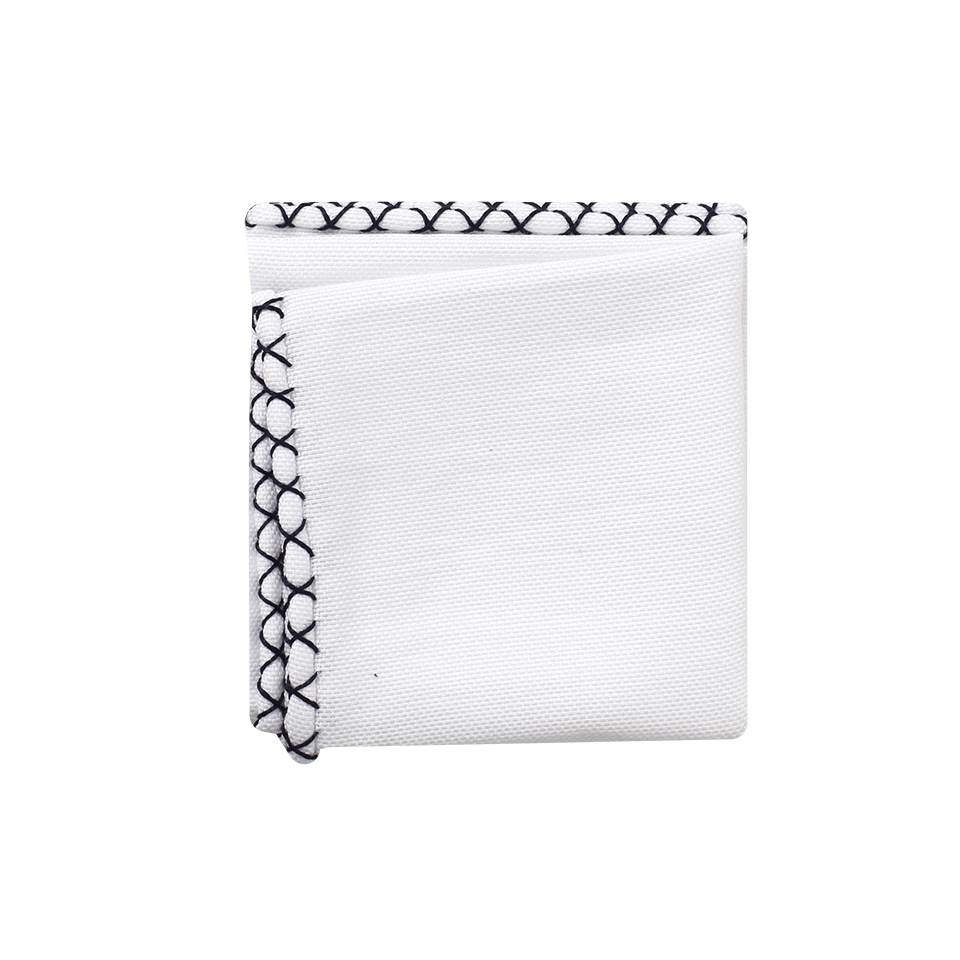 BRUNELLO CUCINELLI-Zig Zag Pocket Square-WHT/NVY