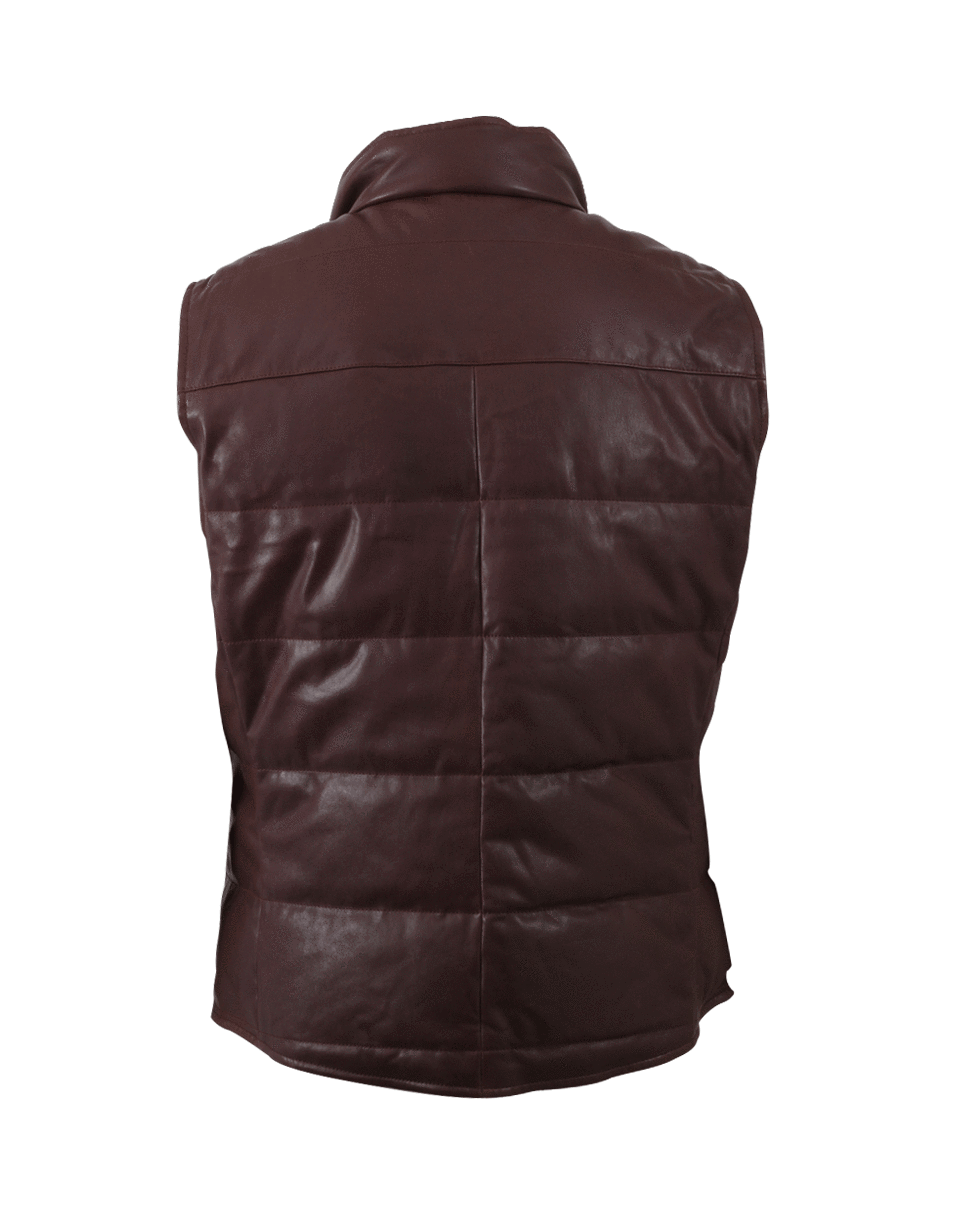 BRUNELLO CUCINELLI-Reversible Quilted Leather Vest-