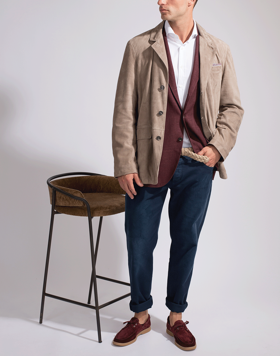 BRUNELLO CUCINELLI-Suede Sport Coat-
