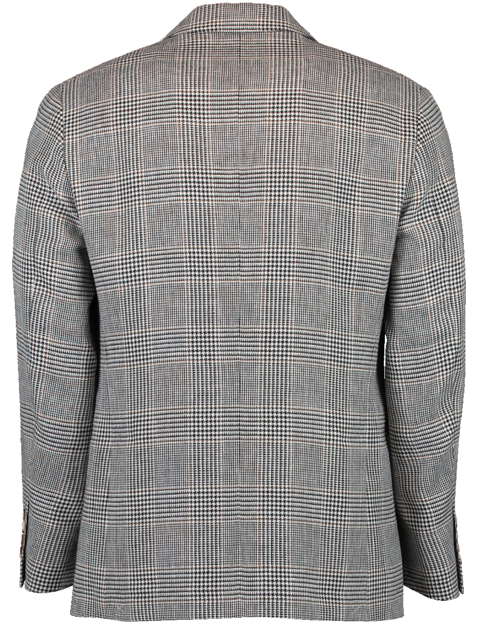 BRUNELLO CUCINELLI-Houndstooth Plaid Flap Pocket Jacket-