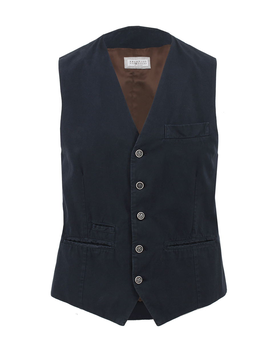 BRUNELLO CUCINELLI-Twill Front Gilet-