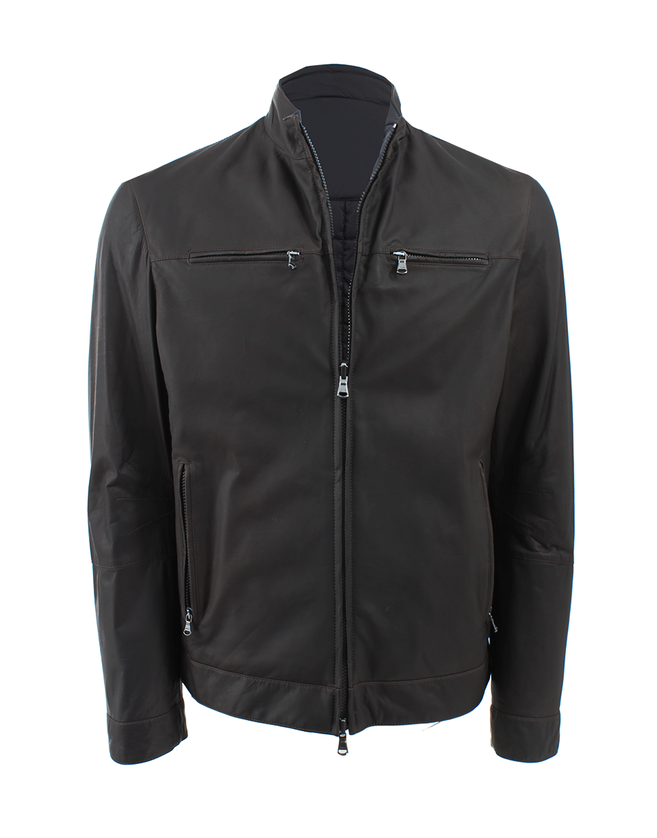 BRUNELLO CUCINELLI-Reversible Leather Jacket-