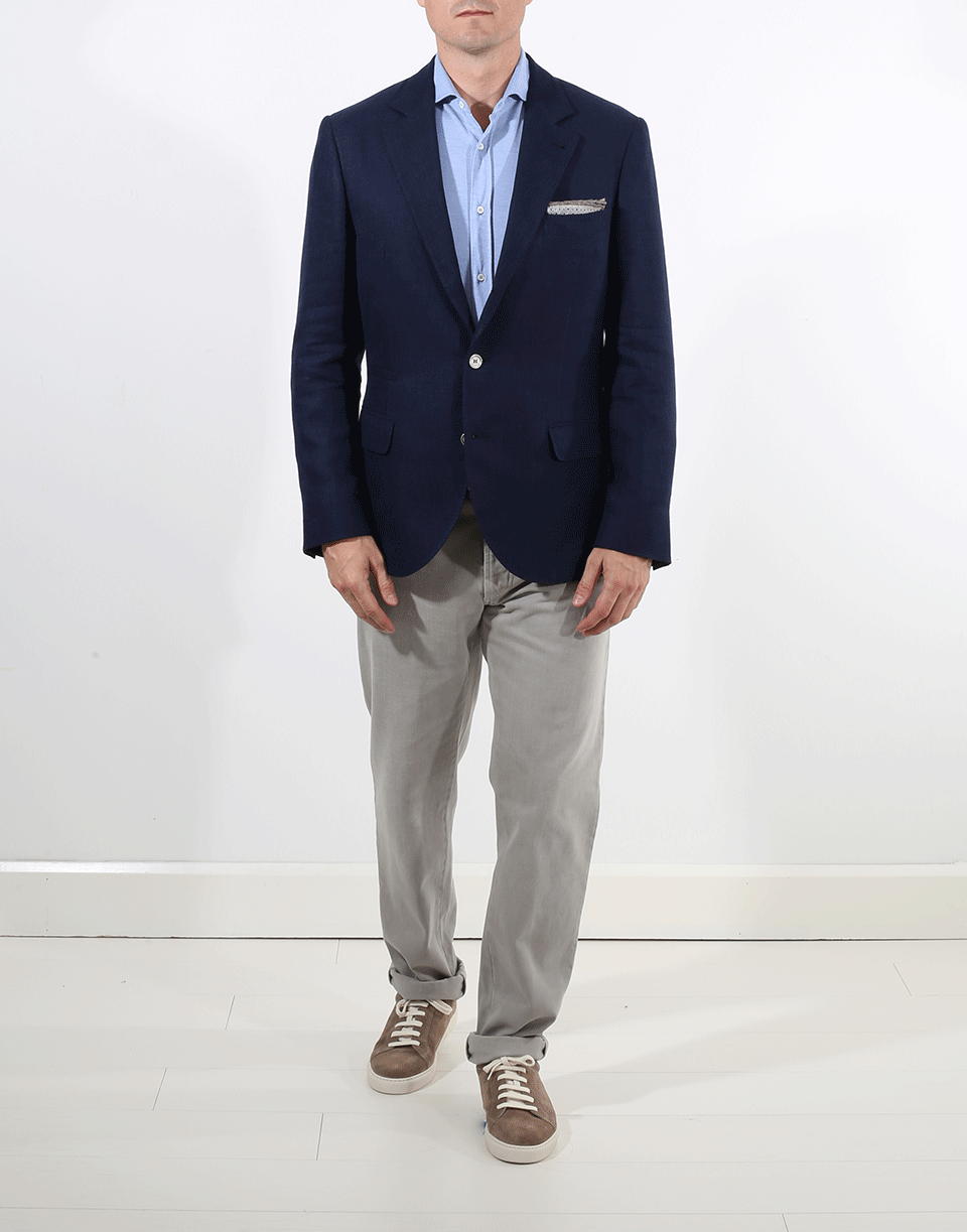 BRUNELLO CUCINELLI-Linen Metal Button Jacket-