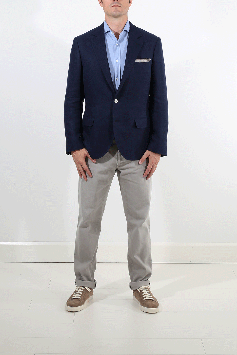 BRUNELLO CUCINELLI-Linen Metal Button Jacket-
