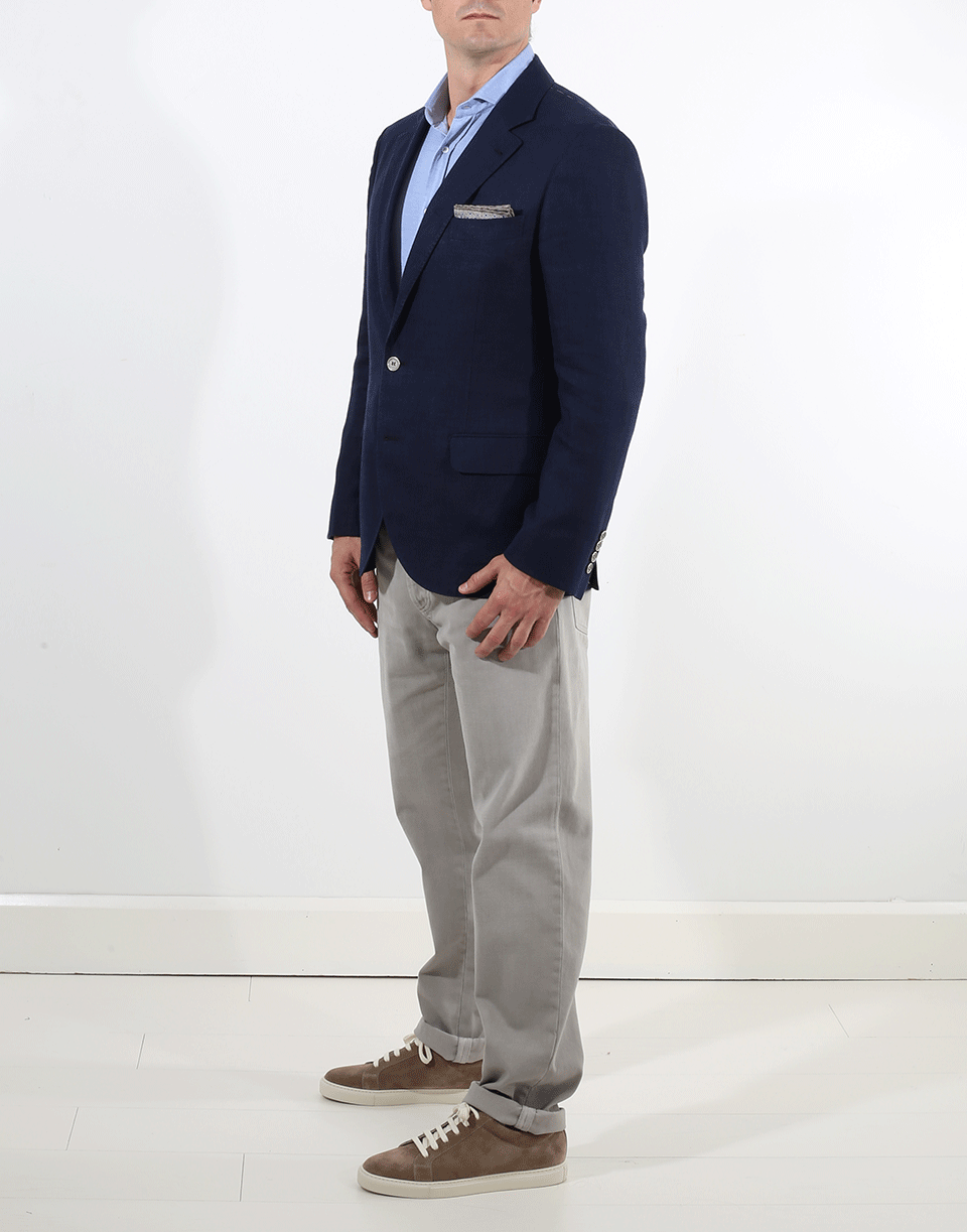BRUNELLO CUCINELLI-Linen Metal Button Jacket-