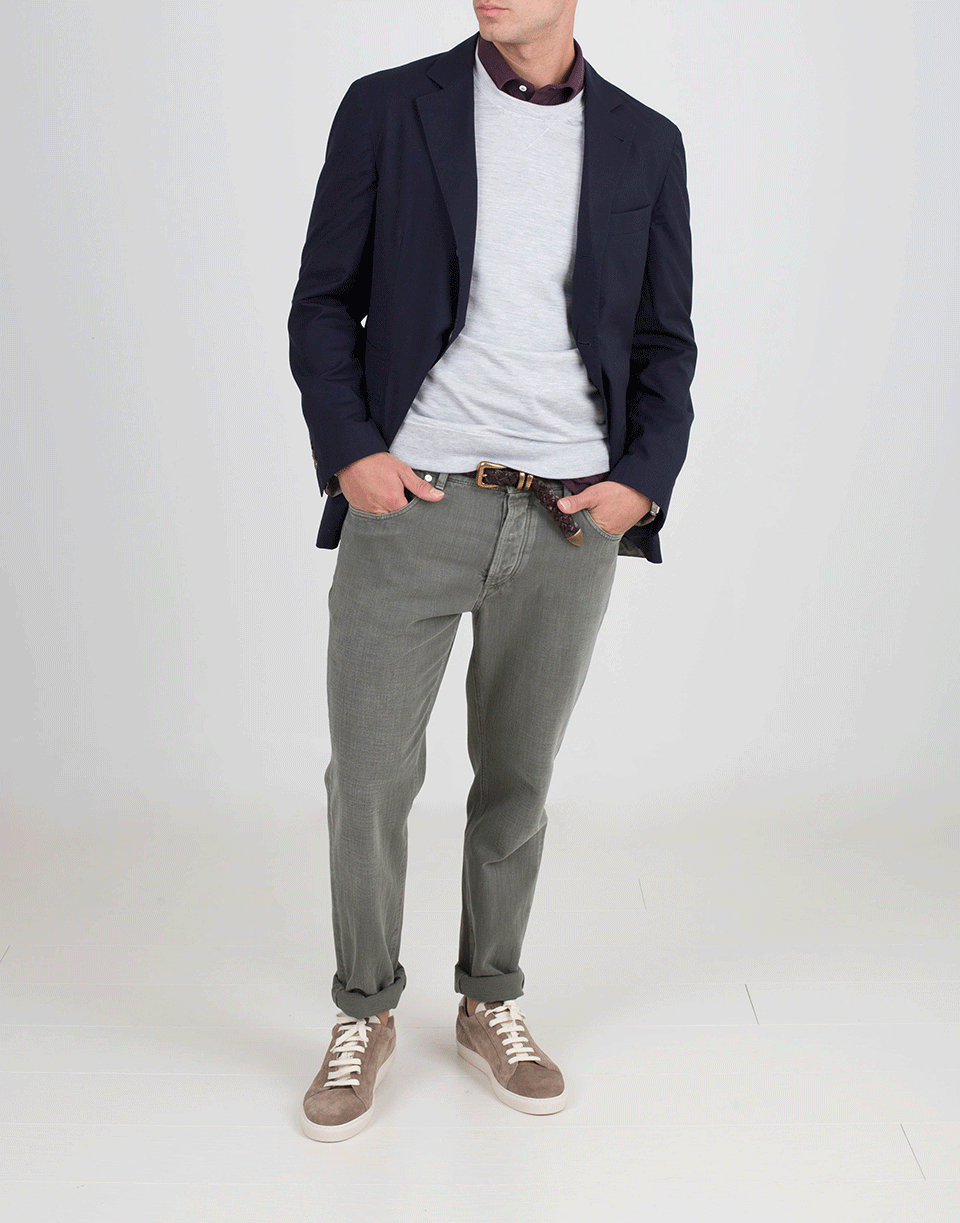 BRUNELLO CUCINELLI-Navy Travel Blazer-