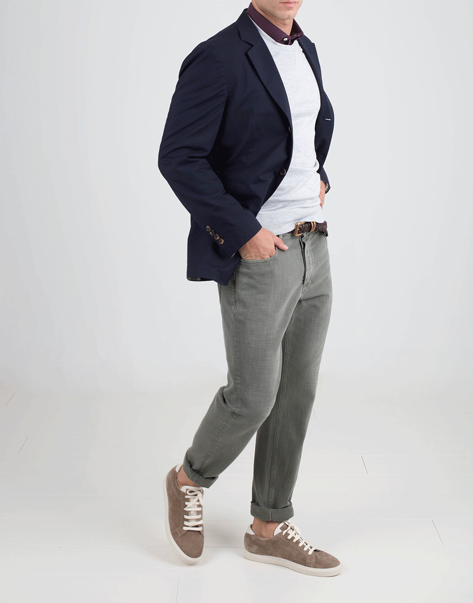 BRUNELLO CUCINELLI-Navy Travel Blazer-