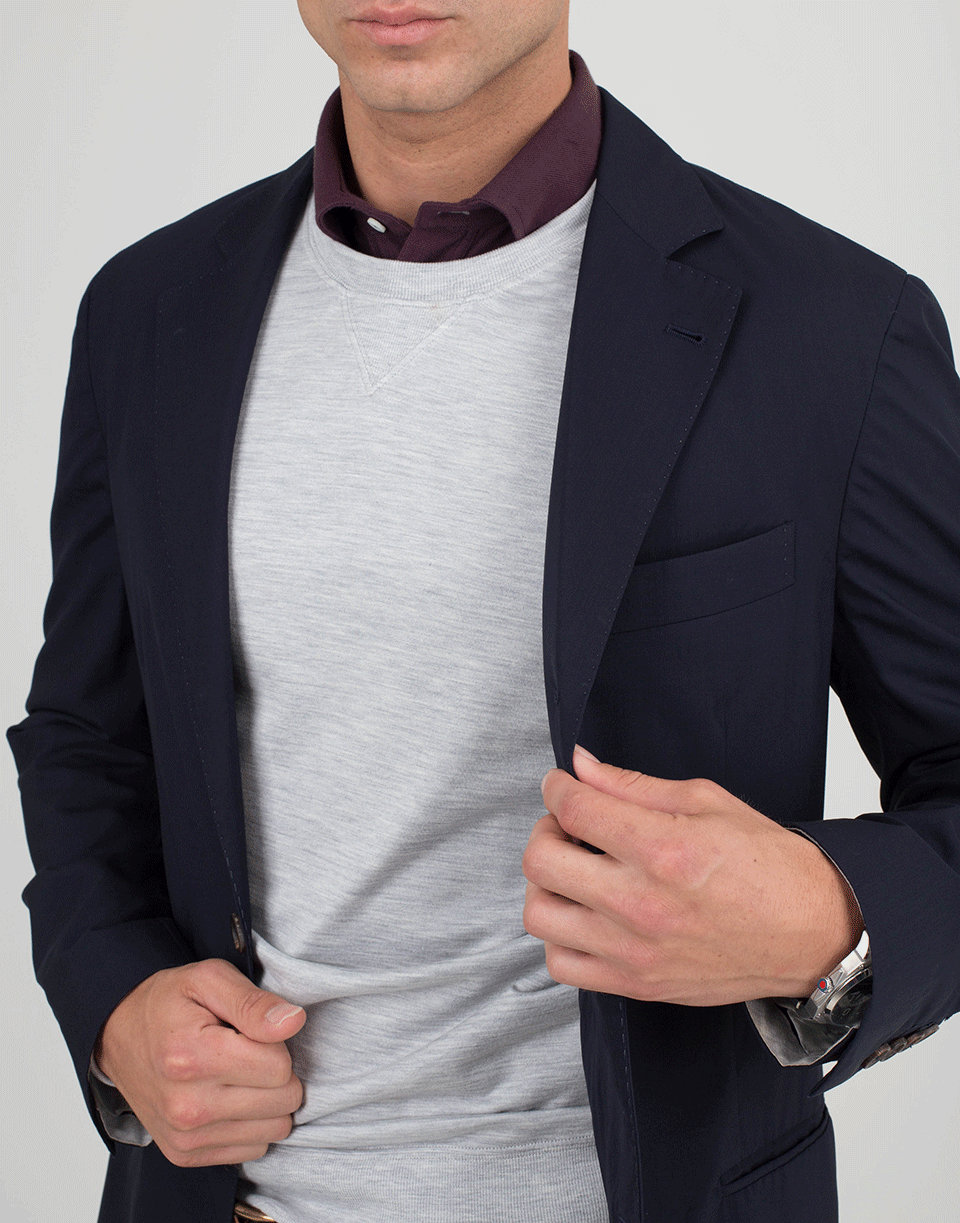 BRUNELLO CUCINELLI-Navy Travel Blazer-