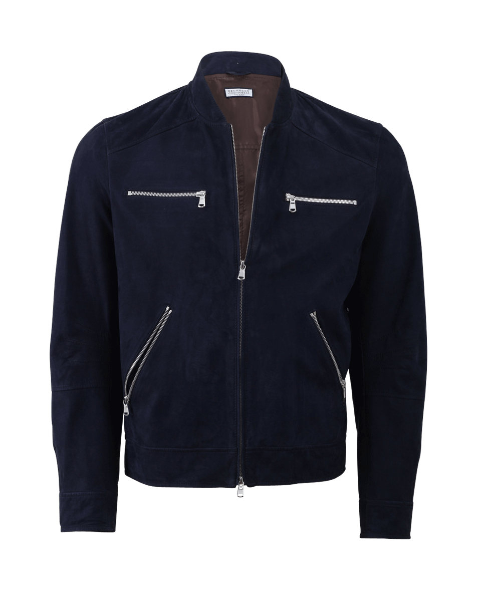 BRUNELLO CUCINELLI-Suede Zip Jacket-