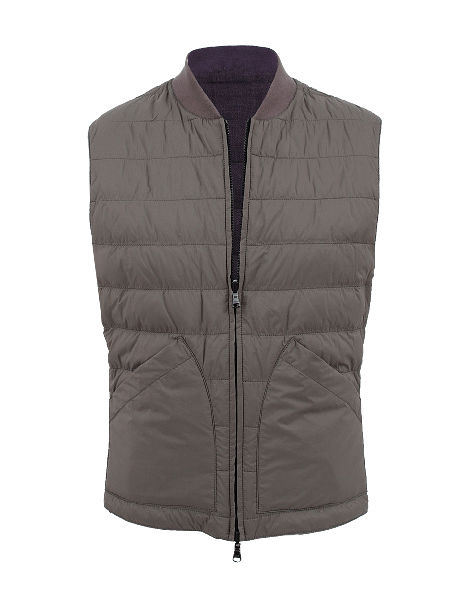 BRUNELLO CUCINELLI-Men's Reversible Windowpane Vest-