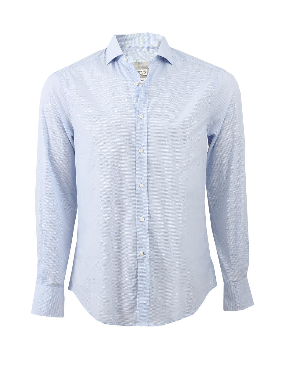 BRUNELLO CUCINELLI-Print Spread Collar Shirt-