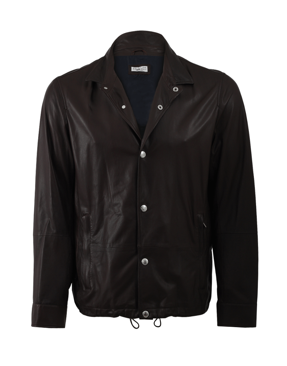 BRUNELLO CUCINELLI-Perforated Leather Jacket-
