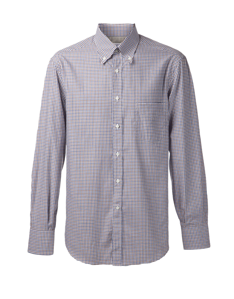 BRUNELLO CUCINELLI-Button Down Check Shirt-