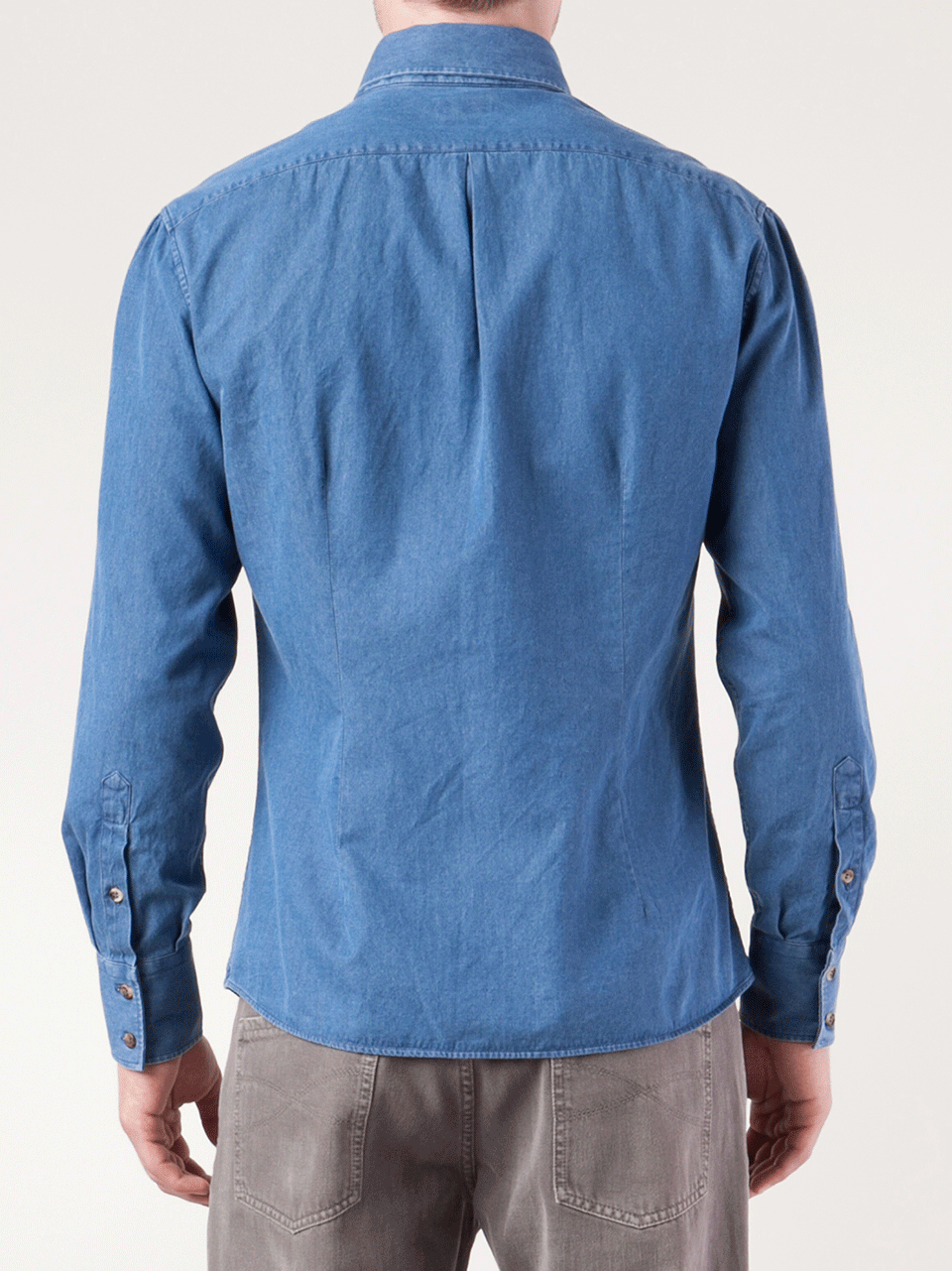 BRUNELLO CUCINELLI-Chambray Button Down Shirt-