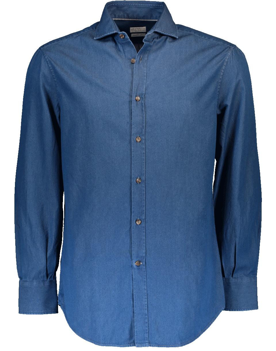 BRUNELLO CUCINELLI-Chambray Shirt-