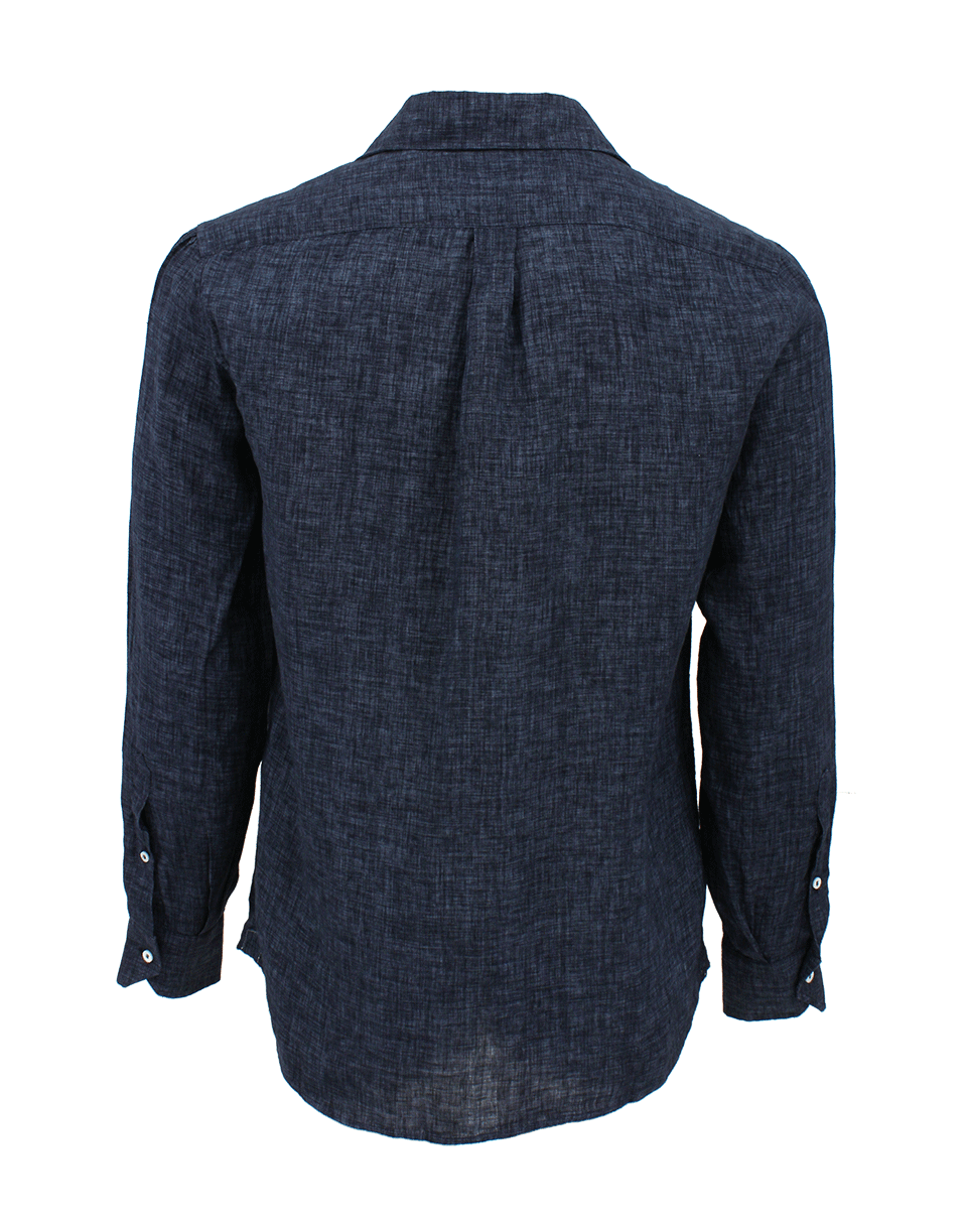 BRUNELLO CUCINELLI-Men's Spread Collar Linen Shirt-