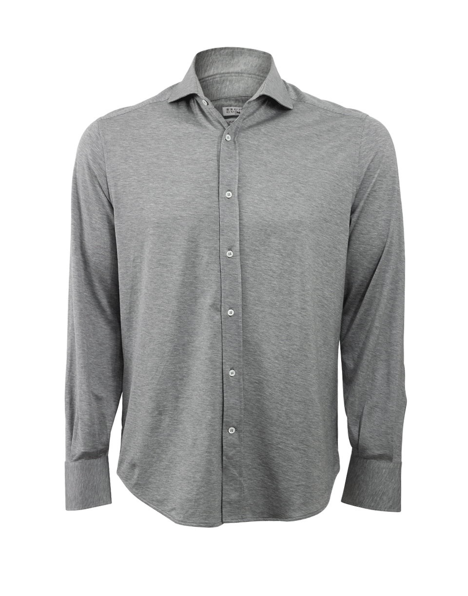 BRUNELLO CUCINELLI-Jersey Collar Shirt-