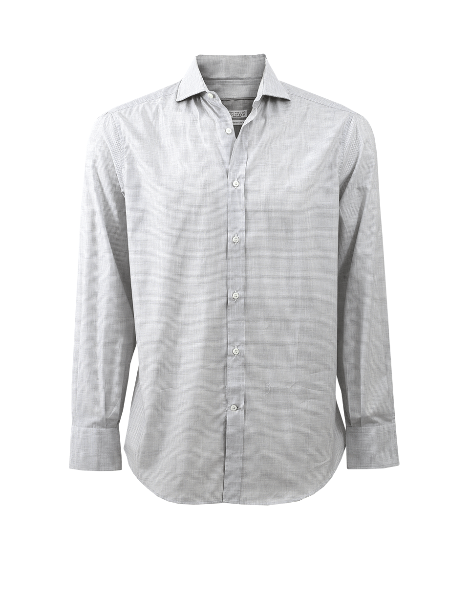 BRUNELLO CUCINELLI-Microcheck Dress Shirt-