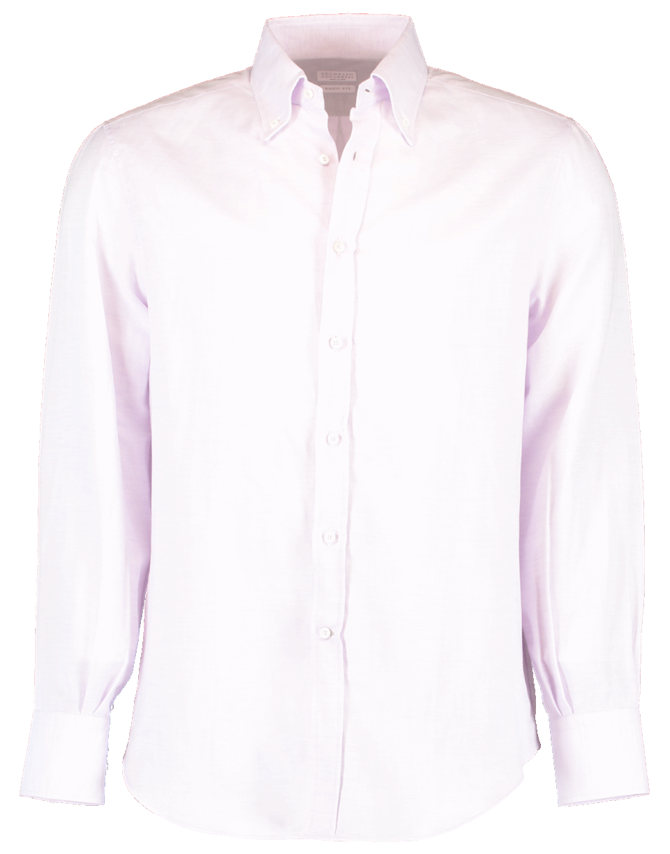 BRUNELLO CUCINELLI-Cotton And Linen Button Down Shirt-