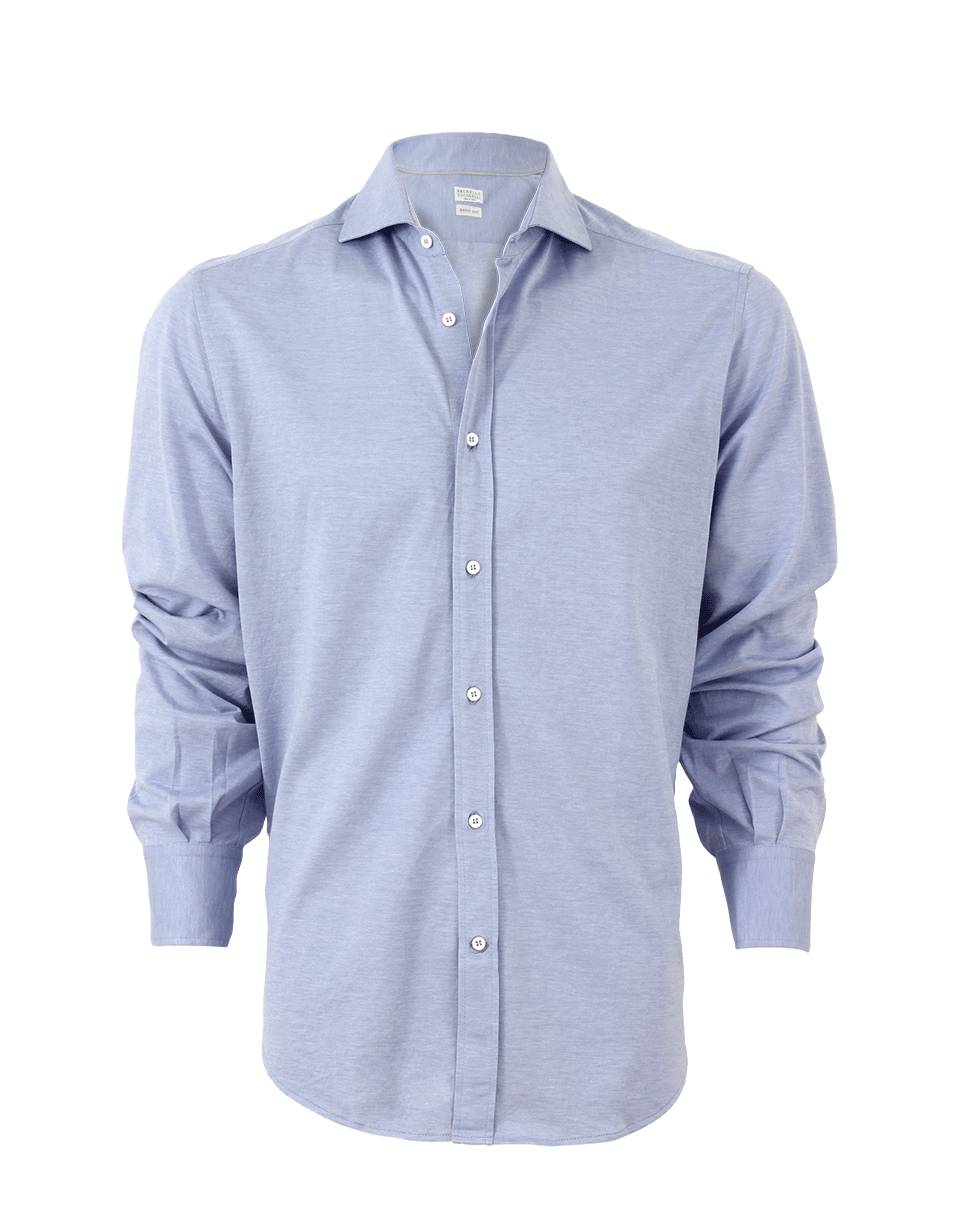BRUNELLO CUCINELLI-Spread Collar Pique Shirt-
