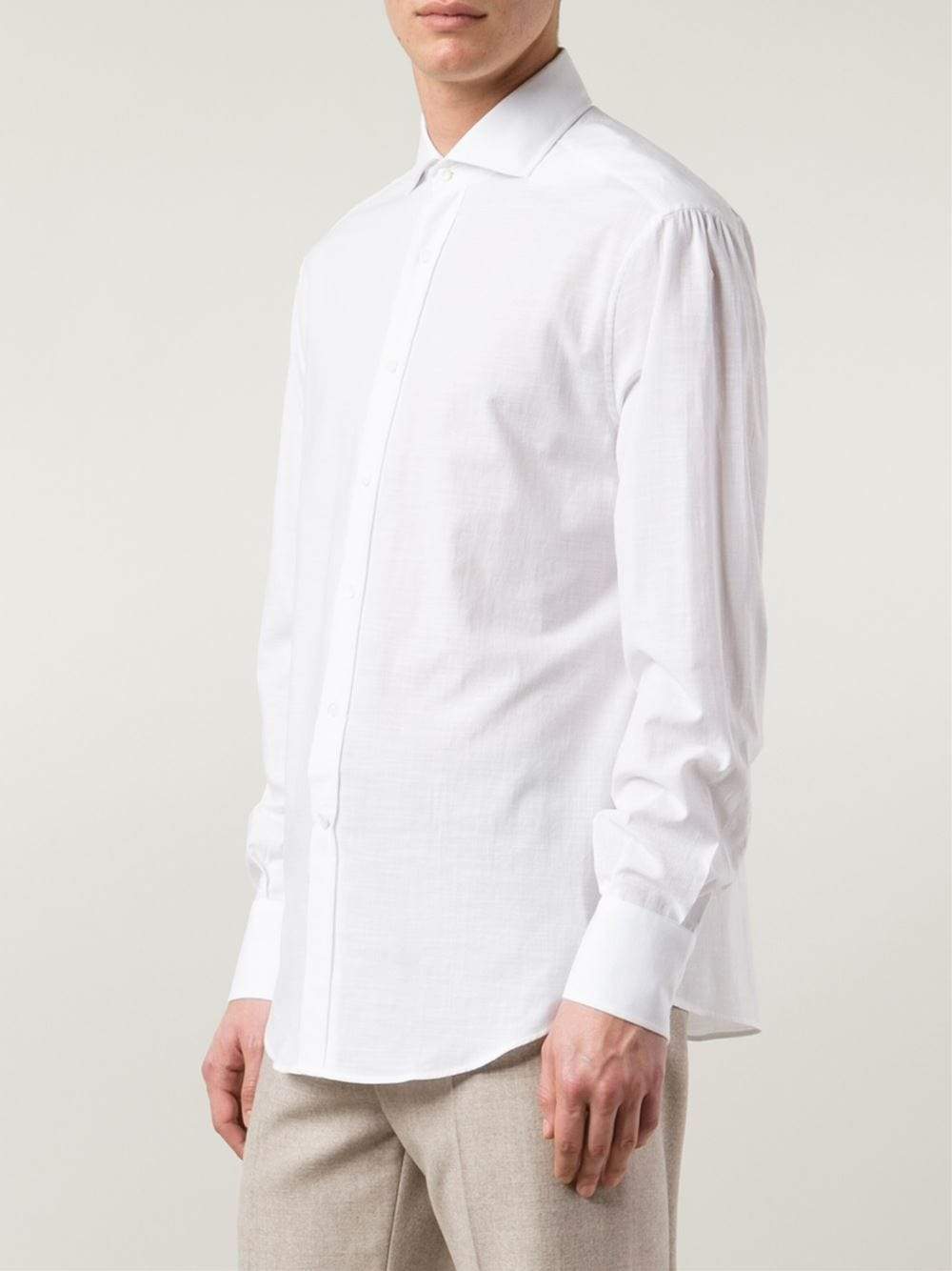 BRUNELLO CUCINELLI-Jersey Spread Collar Shirt-