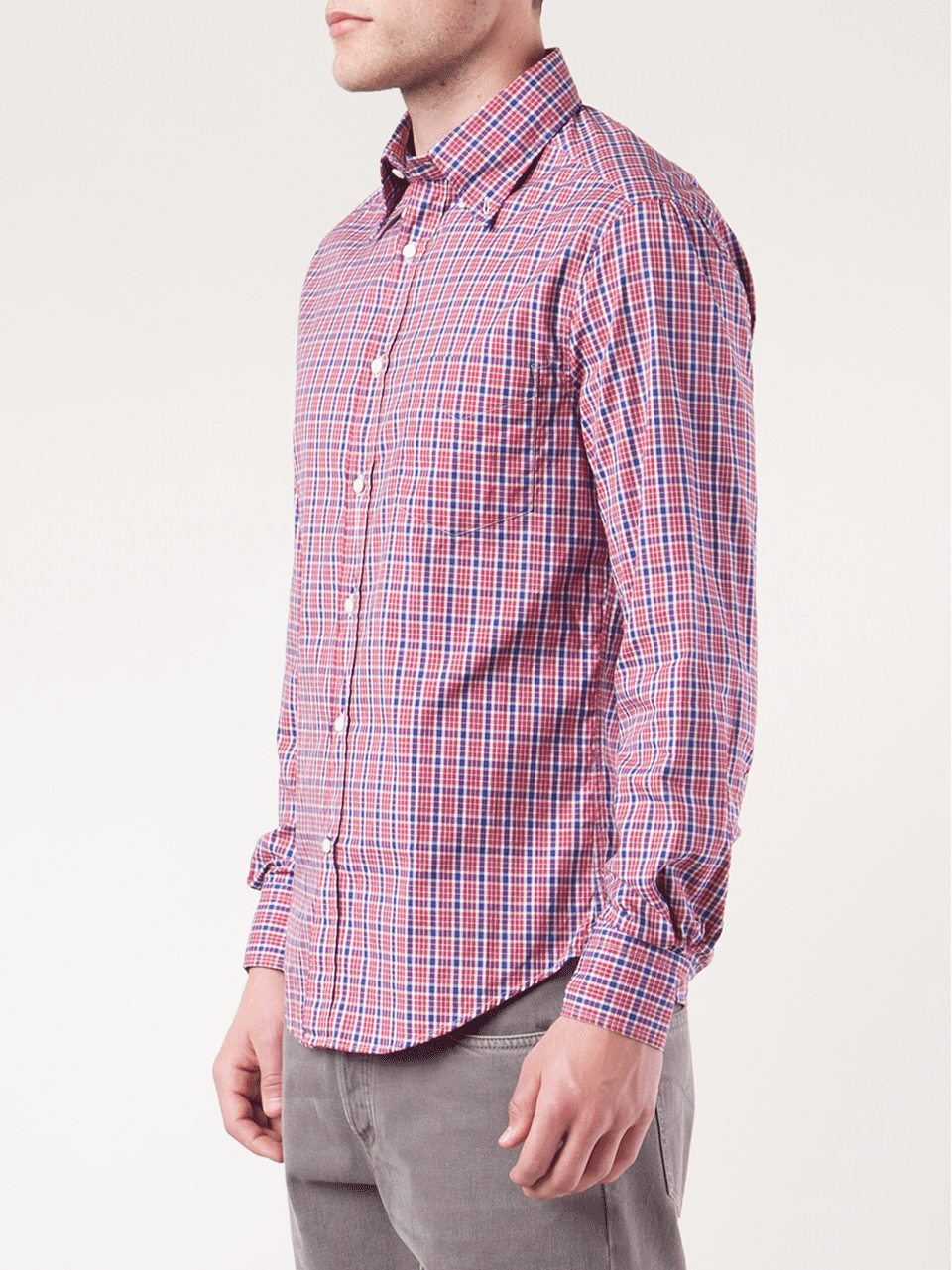 BRUNELLO CUCINELLI-Plaid Button Down Shirt-