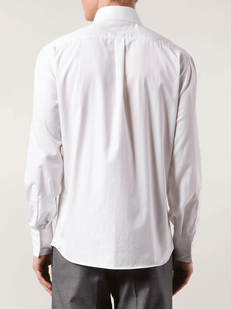 BRUNELLO CUCINELLI-Spread Collar Solid Shirt-