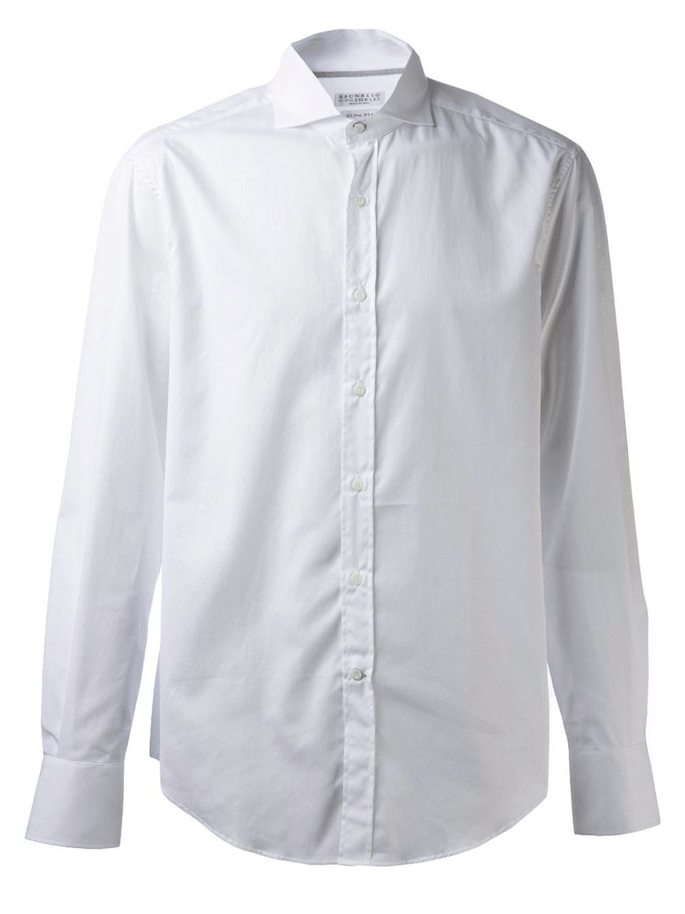 BRUNELLO CUCINELLI-Spread Collar Solid Shirt-